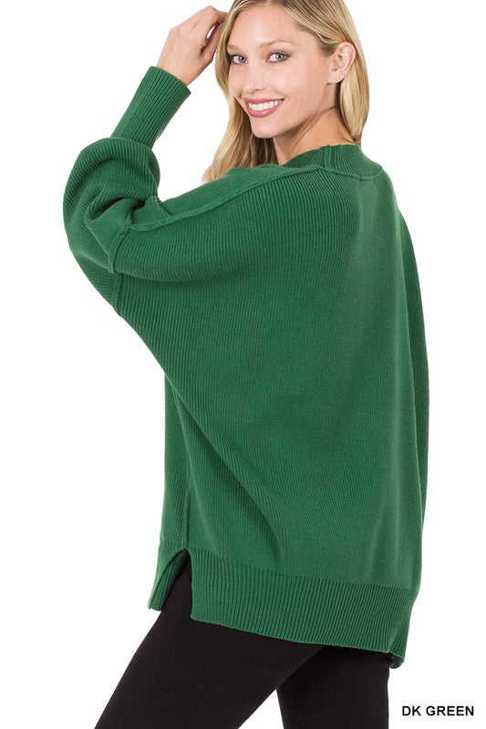 SIDE SLIT OVERSIZED SWEATER